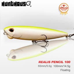 Hunthouse REALIS Pencil 65 Floating Stickbait Fishing Lure 65/100mm 5.5/14.5g WTD Action With Sound Pesca Artificial Fish Tackle
