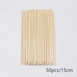 Lurayee Nail Cuticle Pusher Orange Wood Sticks Nail Manicures Remover Wooden Design Nail Gel Polish Drawing Stick for Nail Art