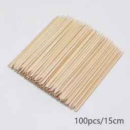Lurayee Nail Cuticle Pusher Orange Wood Sticks Nail Manicures Remover Wooden Design Nail Gel Polish Drawing Stick for Nail Art