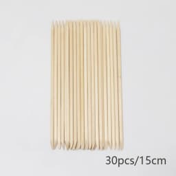 Lurayee Nail Cuticle Pusher Orange Wood Sticks Nail Manicures Remover Wooden Design Nail Gel Polish Drawing Stick for Nail Art