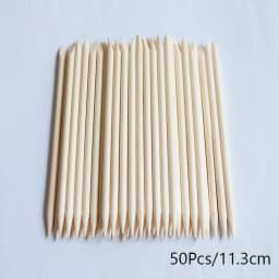 Lurayee Nail Cuticle Pusher Orange Wood Sticks Nail Manicures Remover Wooden Design Nail Gel Polish Drawing Stick for Nail Art