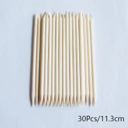 Lurayee Nail Cuticle Pusher Orange Wood Sticks Nail Manicures Remover Wooden Design Nail Gel Polish Drawing Stick for Nail Art