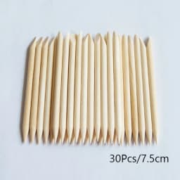 Lurayee Nail Cuticle Pusher Orange Wood Sticks Nail Manicures Remover Wooden Design Nail Gel Polish Drawing Stick for Nail Art