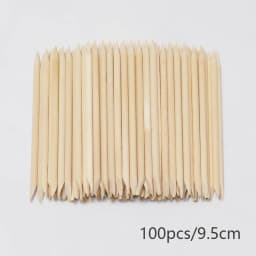 Lurayee Nail Cuticle Pusher Orange Wood Sticks Nail Manicures Remover Wooden Design Nail Gel Polish Drawing Stick for Nail Art