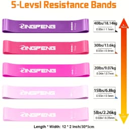 Resistance Loop Exercise Bands 5 Different Resistance Levels Elastic Band Suitable for Arm Leg Stretching and Strength Training