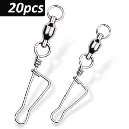 20pcs/bag Rolling Barrel Fishing Swivels T Shape Nice Snap Lure Connector Fishing Tackle Saltwater Emerillon Peche Pesca