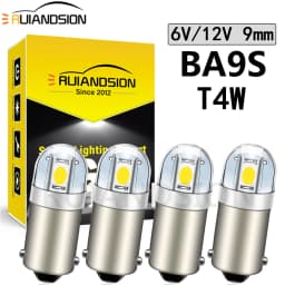 Ruiandsion BA9S LED Bulb T4W 233 Wedge W5W 12V Super Bright Car Motorcycle Instrument Dashboard Indicator Light Reading Lamp