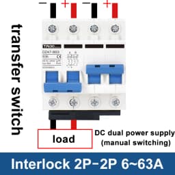 DC 12V 24V 48V 36V 72V MCB Battery Car Protector Mini Circuit Breaker DZ47 Positive And Negative Pole Protection Switch Isolator