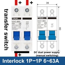 DC 12V 24V 48V 36V 72V MCB Battery Car Protector Mini Circuit Breaker DZ47 Positive And Negative Pole Protection Switch Isolator