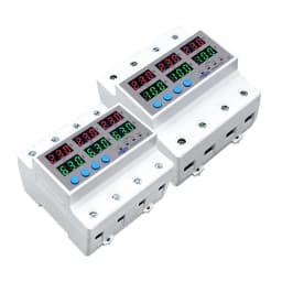 Din Rail 3 Phase Voltage Relay 3P+N Voltmeter Ammeter Over and Under Voltage Monitor Relays Protector Adjust Current Overvoltage