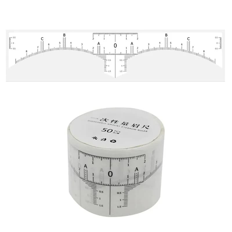 50PCS Disposable Eyebrow Ruler Sticker Adhesive Microblading Eyebrow Tattoo Brow Styling Mapping Guide Permanent Makeup Tool