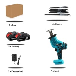 Cordless Reciprocating Saw 18V Adjustable Speed Chainsaw Wood Metal PVC Pipe Cutting Reciprocating Saw Power Tool By WOYOFADA