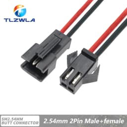 10PCS JST SM 2/3/4/5/6Pins 2.54MM Plug Male to Female Wire Connector cable pigtail Plug LED Connecting line 20cm Long