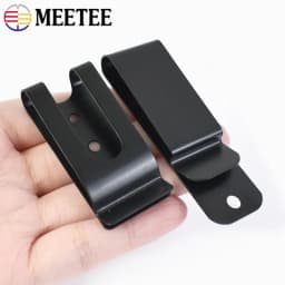 5/10/20Pcs Meetee 56x25mm Double Holes Metal Spring Belt Holster Sheath Clip Clasp Buckles Accessories with 8mm Cap Studs Screws