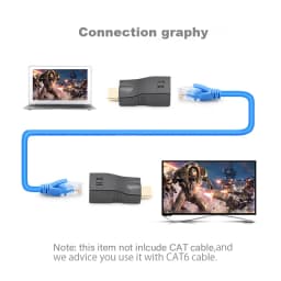 Video Extender HD to RJ45 4K 3D HDTV 1.4 Up to 30M Extension to RJ45 Over Cat 5E/6 Network LAN Ethernet Adapter