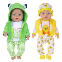 2023 New Cute Frog Suits Fit For 43cm Baby Doll 17 Inch Reborn Baby Doll Clothes