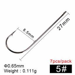 FTK Long Shank Fishing Hook High Carbon Steel Baithook Black Chrome Ringed Marine Sharp Barbed Hook for Fishing Accessories