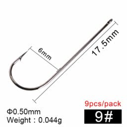 FTK Long Shank Fishing Hook High Carbon Steel Baithook Black Chrome Ringed Marine Sharp Barbed Hook for Fishing Accessories