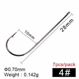 FTK Long Shank Fishing Hook High Carbon Steel Baithook Black Chrome Ringed Marine Sharp Barbed Hook for Fishing Accessories