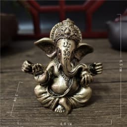 Bronze Color Lord Ganesha Statue Buddha Ornaments Elephant Hindu God Sculpture Figurines Home Office Decoration Buddha Statues