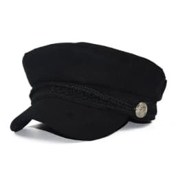 Fashion Women Men Spring Autumn Sailor Black Ladies Beret Top Captain Cap Travel Octagonal Hat