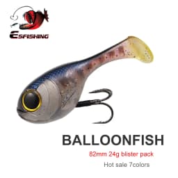 ESFISHING Soft Baits Balloonfish 82mm24g Deraball Pesca Artificial Fishing Lure Tackle for Pike Perch