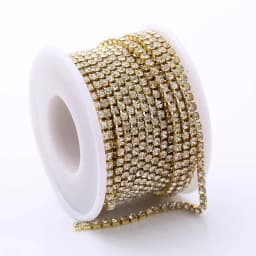 AAA Grade SS4.5-SS18(1.5mm-4.5mm) Clear Crystal AB Dense Rhinestone Cup Chain Sliver/Rose Gold Claw Strass Rhinestone Chain Trim