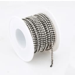AAA Grade SS4.5-SS18(1.5mm-4.5mm) Clear Crystal AB Dense Rhinestone Cup Chain Sliver/Rose Gold Claw Strass Rhinestone Chain Trim
