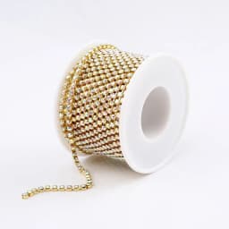 AAA Grade SS4.5-SS18(1.5mm-4.5mm) Clear Crystal AB Dense Rhinestone Cup Chain Sliver/Rose Gold Claw Strass Rhinestone Chain Trim