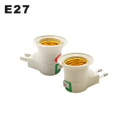E27 Wall-mount Lamp Holder Converter E27 Switch Lamp Base Round Foot Screw US EU Plug With ON/OFF Button LED Light Male Socket