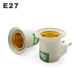 E27 Wall-mount Lamp Holder Converter E27 Switch Lamp Base Round Foot Screw US EU Plug With ON/OFF Button LED Light Male Socket
