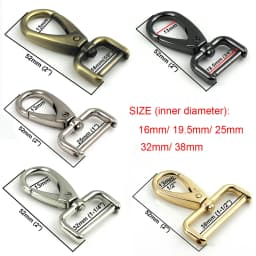 1piece Metal Detachable Snap Hook Trigger Clips Buckles for Leather Strap/ Belt Keychain Webbing Pet Leash Hooks 5 Sizes