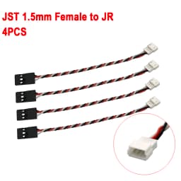 4PCS JST 1.5mm 3Pins Male Female and JR Style for Mini Receiver Servo Wire Plug Converter