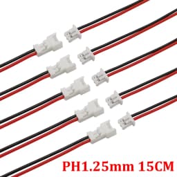 Micro JST1.25 2Pin Wire Connectors Plug Jack Mini JST PH1.25mm 2P Male Female Socket Battery Charging Cable Terminal Length 15CM