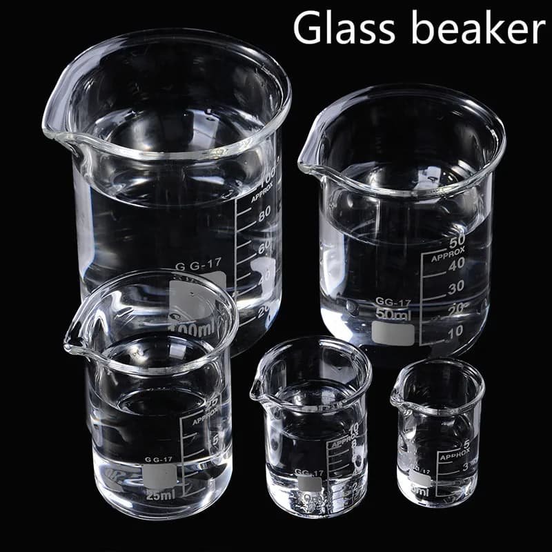 5pcs/set 5/10/25/50/100ml Glass Beaker Laboratory Measuring Cup Glassware For School Study Lab Glass Beaker Set
