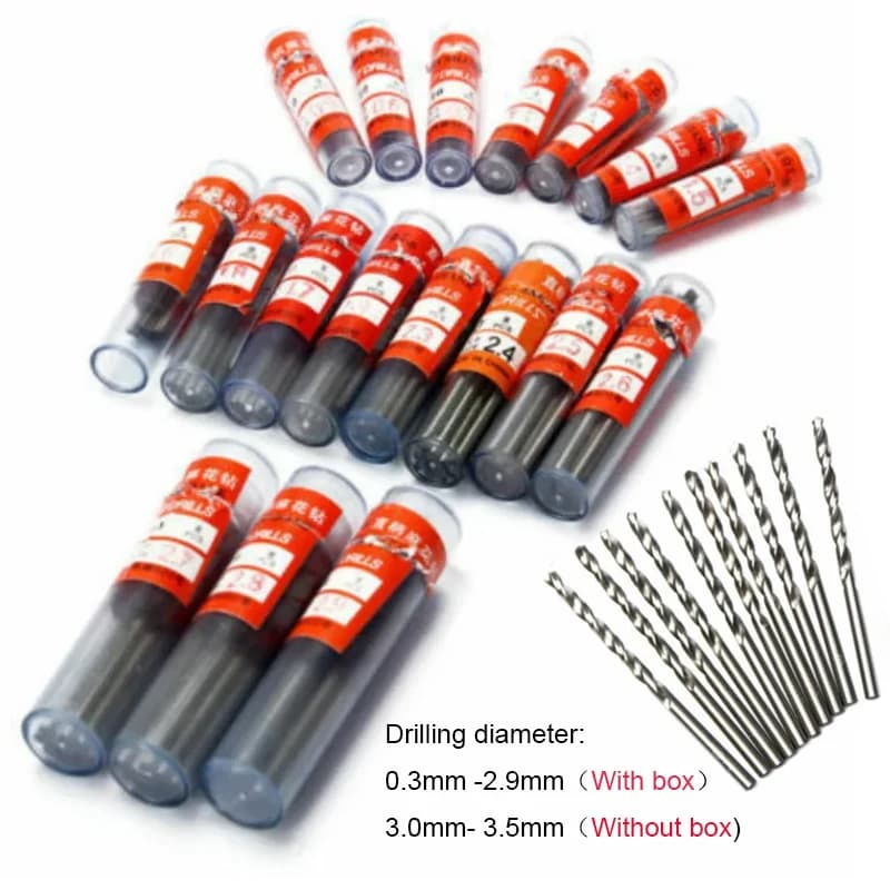 10pcs HSS 0.3mm - 3.5mm Straight Shank Twist Drill Walnut Vajra Bodhi Pearl Bead Punching Machine Smaller