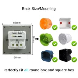 NYWP Wall USB Plug with EU Standard Double Plug 16A Wall Embedded AC 110V-250V New Style Panel Room Socket
