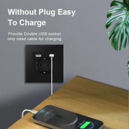 NYWP Wall USB Plug with EU Standard Double Plug 16A Wall Embedded AC 110V-250V New Style Panel Room Socket