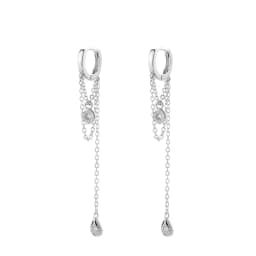 VOQ Silver Color Long Tassel Water Drop Shape Earrings for Women Handmade Jewelry