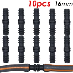 SPRYCLE 10PCS 16mm Couplings Straight Connector Micro Drip Irrigation 1/2'' PE Pipe Tubing Hose Repair Fitting Garden Watering