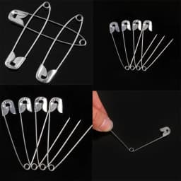 100Pcs Silver Tone Safety Pins Stainless Steel Brooch Jewelry Small Safety Pins Brooch Craft for DIY Sewing Tools Accessories