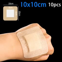 10pcs Sterile Dressing Waterproof Breathable Cushion Adhesive Plaster Wound Hemostasis Sticker First Aid Bandage Emergency Kit