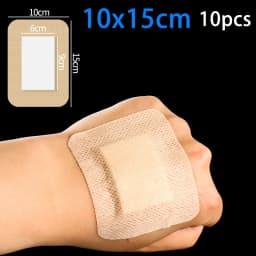 10pcs Sterile Dressing Waterproof Breathable Cushion Adhesive Plaster Wound Hemostasis Sticker First Aid Bandage Emergency Kit