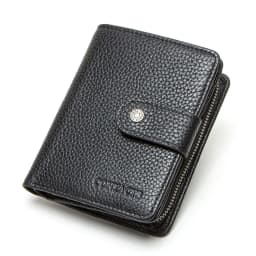 CONTACT'S Genuine Leather Short Wallets for Men RFID Vintage Coin Purse Card Holder Male Money Clip Women‘s Wallet Bag Handbag