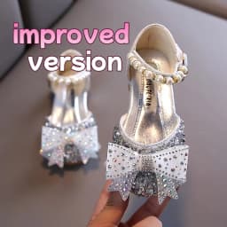 Summer Girls Sandals Fashion Sequins Rhinestone Bow Girls Princess Shoes Baby Girl Shoes Flat Heel Sandals Size 21-35
