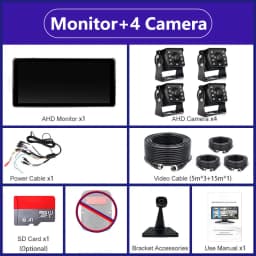 10.36 "4 Channel Recorder Smart Blind Spot Radar BSD Alarm Car DVR Monitor with 4 PCS AHD 1080P Camera For Truck Bus