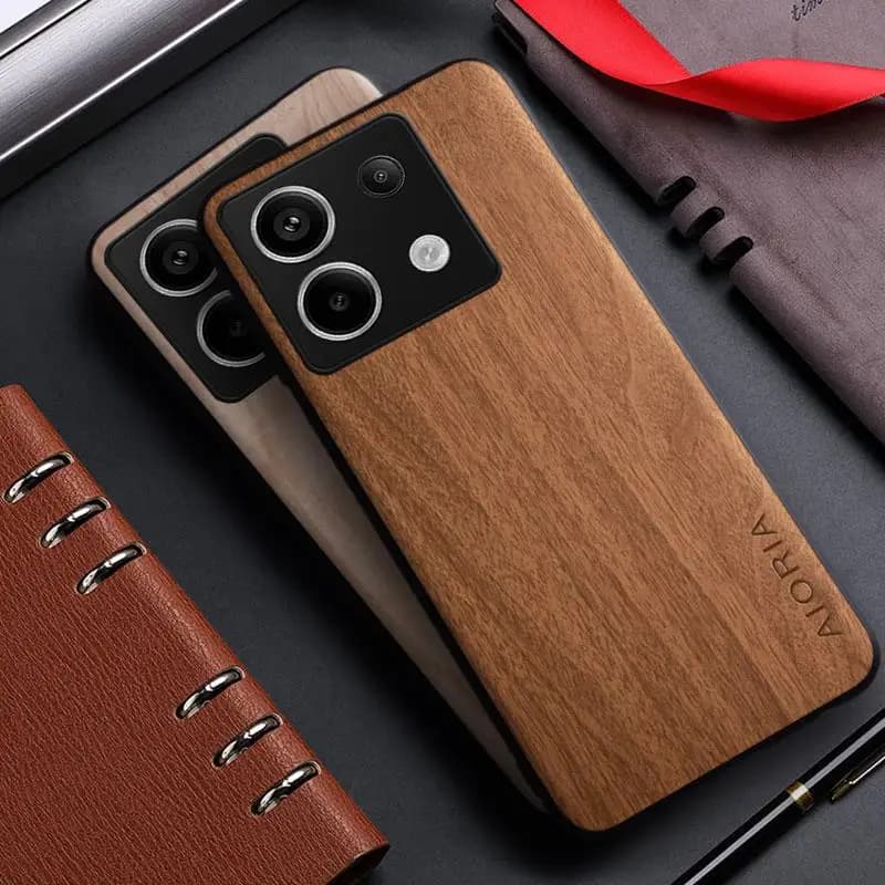 Case for Xiaomi Redmi Note 13 14 Pro Plus 5G funda bamboo wood pattern Leather cover for xiaomi redmi note 13 14 pro plus case