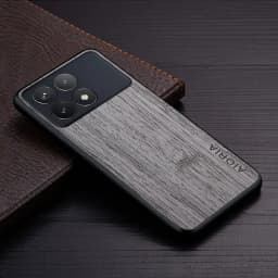 Case for Poco X6 Pro X7 Pro Poco M6 Pro Coque Bamboo Wood Pattern Leather Phone Cover Luxury Funda for Xiaomi Poco X6 Pro Case