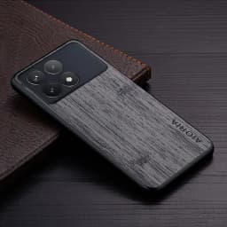 Case for Poco X6 Pro X7 Pro Poco M6 Pro Coque Bamboo Wood Pattern Leather Phone Cover Luxury Funda for Xiaomi Poco X6 Pro Case