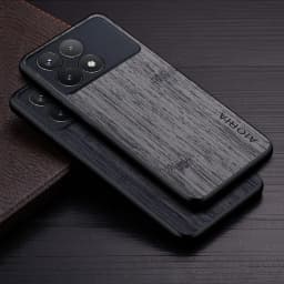 Case for Poco X6 Pro X7 Pro Poco M6 Pro Coque Bamboo Wood Pattern Leather Phone Cover Luxury Funda for Xiaomi Poco X6 Pro Case